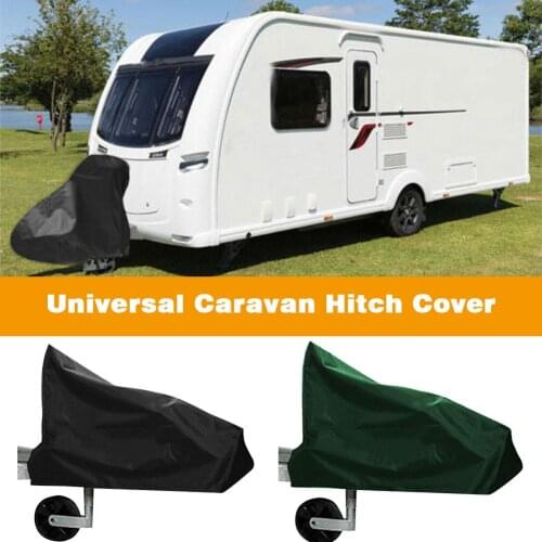 Universal Waterproof Caravan Hitch Cover Polyester Trailer Cover With Adjustable Straps Rain Snow Dustproof And Anti-aging