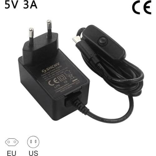 5V 3A Raspberry Pi 4 Power Adapter USB C Port with ON/OFF Swith Button CE Certification Power Supply for Raspberry Pi 4 Model B