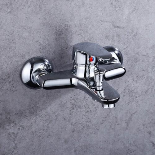 Bathtub Faucet Brass Bathroom Shower Faucet Wall Mounted Mixer Tap Bath Tub Valve Shower Faucet Hot Cold Water Mixer Tap Valve