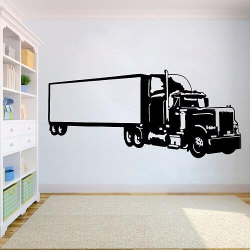 Vinyl Semi Truck Car Auto Wall Decal Stickers Murals Boys Room Man Cave Home Boy Room Interior Art Decoration Sticker HY618