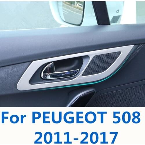 Inner door handle frame interior modification special inner door bowl handle sequin stickers For PEUGEOT 508 2011-2017