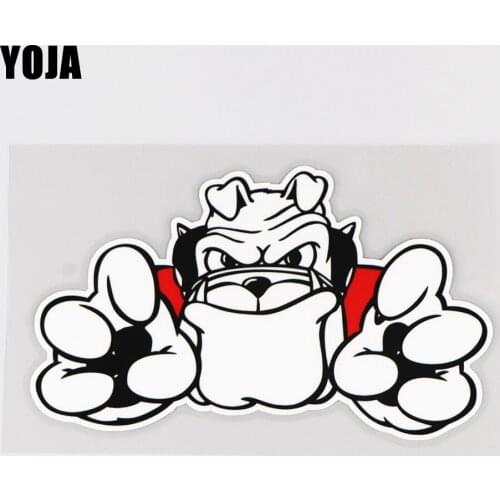 YOJA 16.3X9.5CM Strong Dog Car Sticker Creative Animal Pattern Decotation Vinyl Decal 19A-0127
