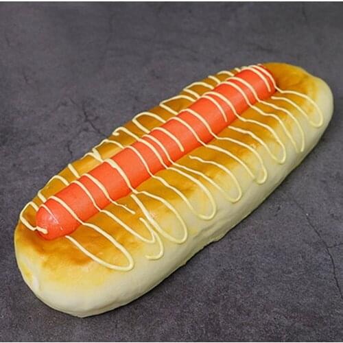 1pcs 20cm*8cm High imitation artificial ham sausage bread model&artificial plastic fake simulated hot dog bread