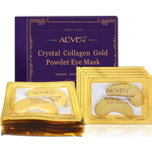 10pcs/one box Crystal Collagen Gold Powder Eye Mask