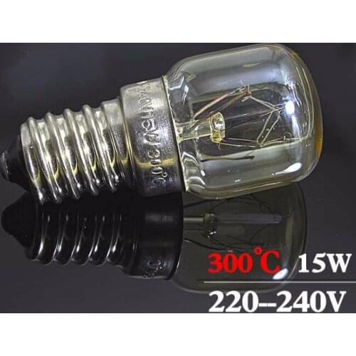 10pcs/lot E14 220v 15W high temperature bulb 300 degrees Bakery light bulbs Oven bulb High temperature Bread machine bulb