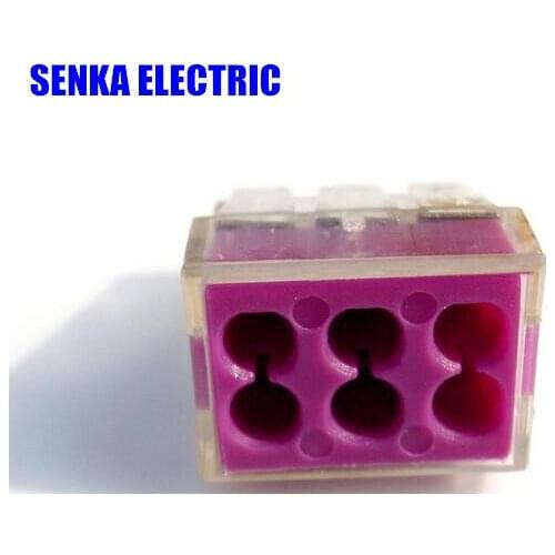 100pcs 6-pin 773-106 push wire connectors for junction box 6 - conductor terminal block