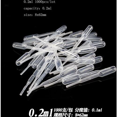 1000 Pcs/lot 0.2ml Capacity Liquids Pipetting Disposable Transfer Pipettes Lab Supplies