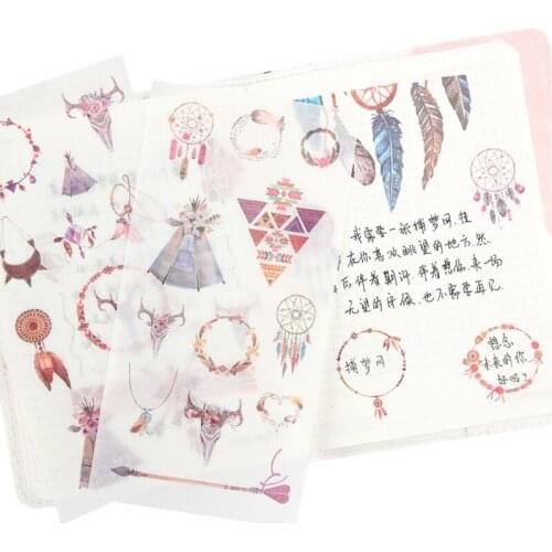 15packs/lot Dreamcatcher Paper sticker/Indian Style Scrapbooking Decoration label/DIY Diary Album Notes Girls School Office