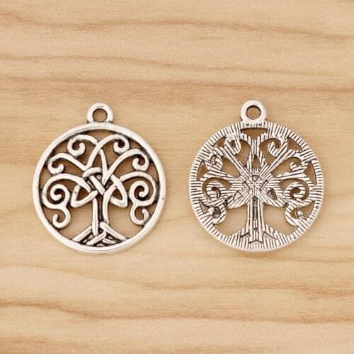 20 Pieces Tibetan Silver Celtics knot Tree Charms Pendants for Necklace Bracelet Earring Jewellery Making Accessories 24x20mm