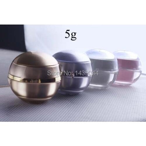 30pieces/lot) 5g jar elegant ball shape jar cosmetic containers for cream with Pink,White,Silver,Gold colors high quality