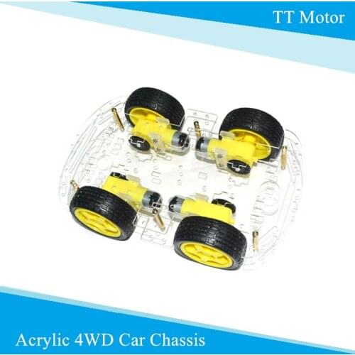 4WD Acrylic smart Car Chassis With TT Motor Intelligent Car Robot Chassis with Speed Encoder RC Toy Car DIY Kit