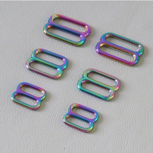 50Pcs/Pack Wholesale Metal Buckle Adjuster Slider For Bag Straps Belt Loop Hardware Dog Collar Harness Clasp Sewing Accessory