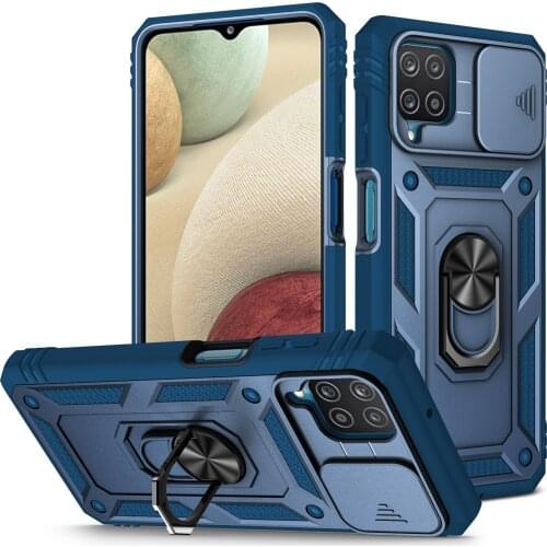 Military Armor Silicone Phone Case For SAMSUNG Galaxy A12 A32 A52 S21 S20 S10 Plus A51 A71 A02S Slide Camera Protect Full Cases