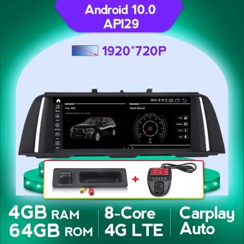 NaviFly Android 10.0 4G LTE Car Multimedia Player IPS DSP for BMW 5 Series F10/F11/520 (2011-2016) CIC/NBT System Navigation GPS