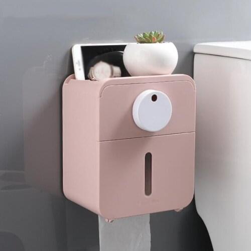 Toilet Paper Holder Waterproof Wall Mounted Toilet Paper Tray Roll Paper Tube Storage Box Tray Tissue Box Shelf Bathroom Product