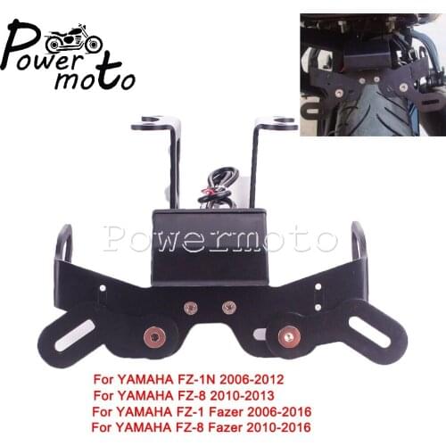 For YAMAHA FZ-8 Fazer 10-16 FZ-1N Fazer 06-16 LED Number License Plate Mounting Bracket Tail Tidy Fender Eliminator Frame Holder