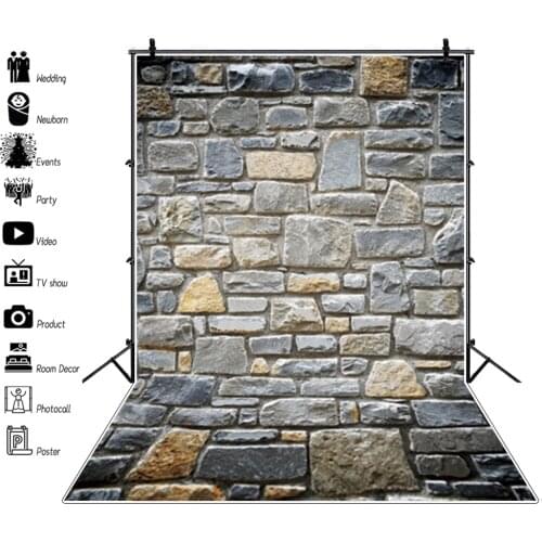 Laeacco Brick Wall Backdrops Stones Grunge Vintage Portrait Food Photography Backgrounds Baby Shower Photocall For Photo Studio