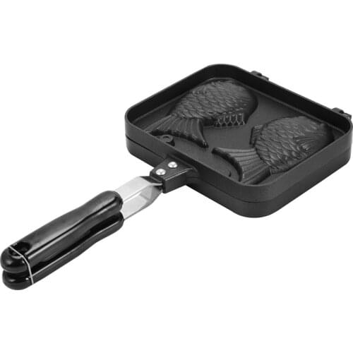 Taiyaki Double Fish Shaped Hot Dessert Waffle Cake Maker Pan Japanese Pancake Double Pan Fry Pan