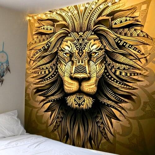 Lion, Gold Color, Egyptian Texture Wall Hanging Tapestry Bedroom Decoration Home Decoration Wall Hanging Art Living Room Bedroom