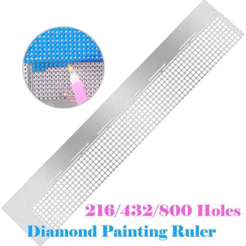 Diamond Painting Tool Stainless Steel Ruler Diamond Drawing Tool with 216/432/800 Blank Grids for Diamond Painting Round Drill