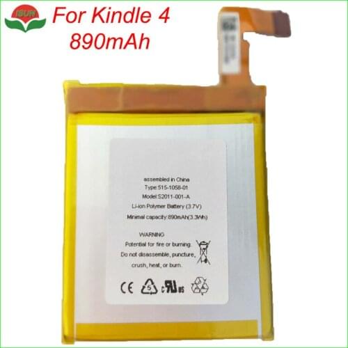 ISUN 10pcs/lot polymer lithium battery for amazon kindle 4 890mAh MC-265360 D01100 S2011-001-S DR-A015 battery replacement