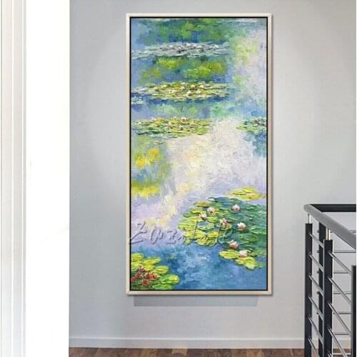 Claude Monet oil painting canvas painting lotus painting Wall art wall Pictures for Living room home decor caudros decoracion12