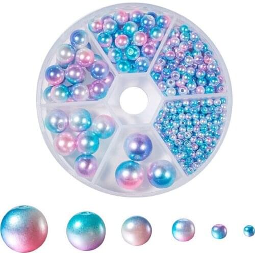 1 Box 6 Sizes Many Colors ABS Imitation Pearls Round Beads With Holes DIY Bracelet Earrings Charms Sewing Beads Necklace