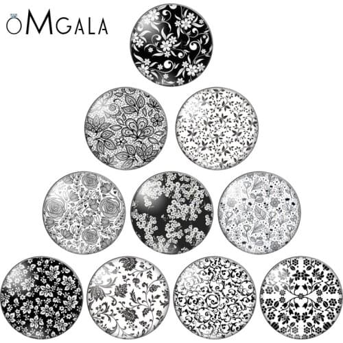 Mix white flower photo round glass cabochon 8mm 10mm12mm 14mm 18mm 20mm 25mm 30mm diy flat back handmade jewelry findings