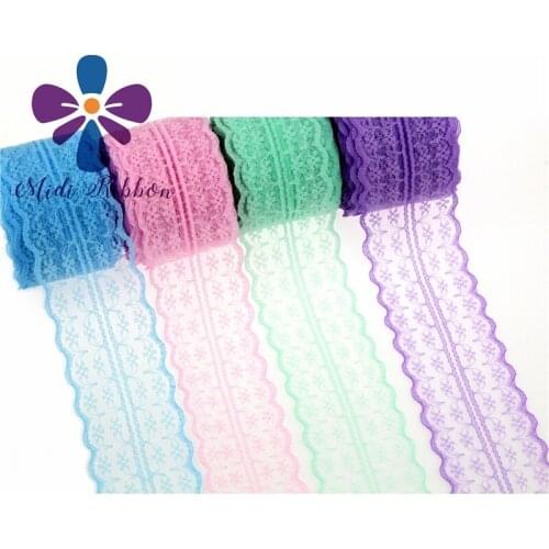 NEW STOCK 4.5CM 45MM Width white lace ribbon 10 yards/lot DIY decorative trim fabric wedding birthday Christmas deco 10 color