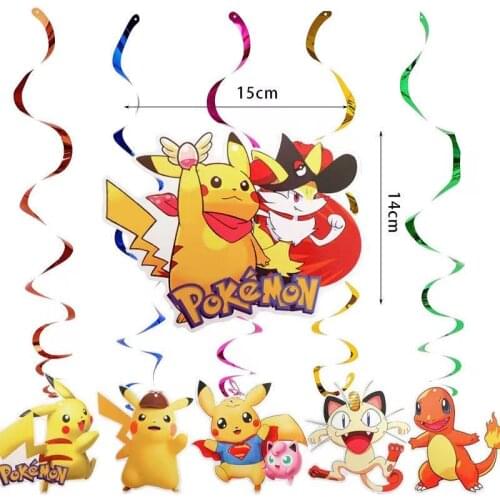 Pokemon Pikachu Childrens Birthday Party Decoration Paper Plate Paper Cup Pokémon Disposable Tableware Set