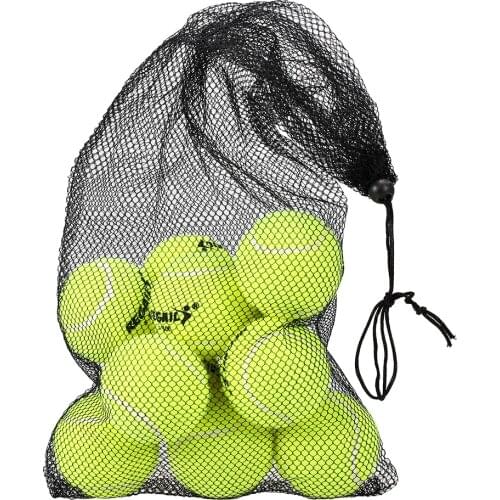 Pack of 6/12 Pressureless Tennis Balls with Mesh Bag Rubber Bounce Training Practice Tennis Balls Sport Pet Toy