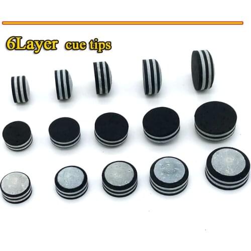 Free shipping 10pcs Billiard Pool cue tips 12/13.5mm 6layers pigskin 9/10/11mm Snooker cue sticks Billiards accessories