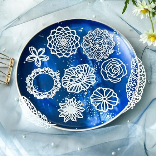 Panalisacraft 10pcs White Lace feather flower doily paper For DIY Scrapbooking/Card Making/Kids Fun Decoration Supplies