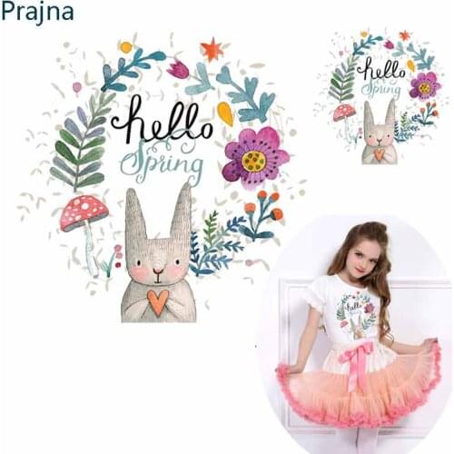 Bunny Patch Hippie Stickers Iron On Decals Ironing Stickers Iron Patch For Clothing A-level Washable Heat Transfer T-shirt E