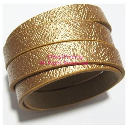 10mm Flat leather Light Copper 10x2mm Intervein leather cord S1007