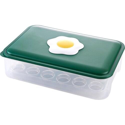 Clear Covered Egg Holders for Refrigerator Holder Tray Storage Box Dispenser Eggs Containers 24 Grids
