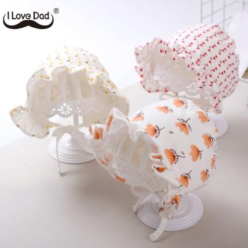 Cute Flower Print Baby Hat Soft Cotton Toddler Infant Newborn Baby Girls Hat Winter Spring Cap Baby Accessories