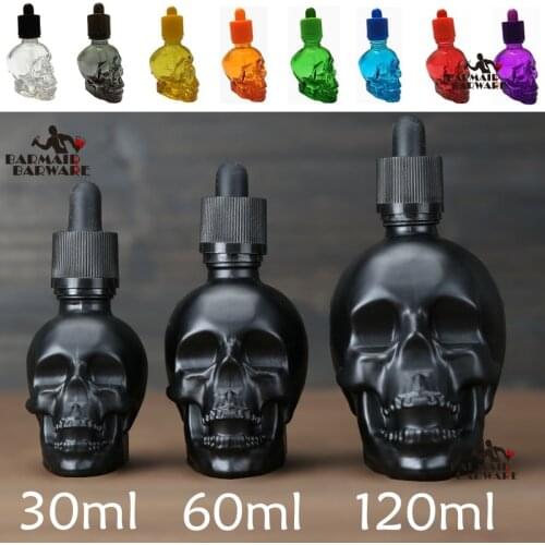 7 Colors Glass Spray Bitter Dropper Bottle Scrub skull bitter bottle of bitter medicine dropper BITTER BOTTLE 30/60/120ml