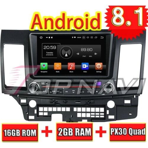 TOPNAVI 8'' Android 8.1 Radio Tuner for Mitsubishi Lancer 2006-2012 Car DVD Bluetooth Wifi Players Steering Wheeling control