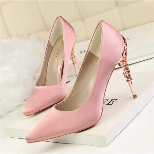 Green Shoes For Women Yellow Heels Stiletto Party Shoes For Women Blue Heels Women Pumps Elegant Shoes For Woman Wedding Heels
