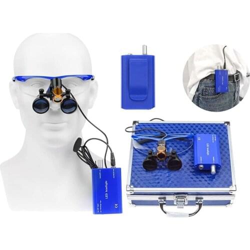 3.5X Dental Loupe Headband Magnifying Glasses with Optical Filter LED Light