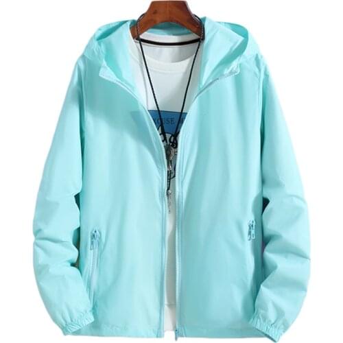 Women Basic Jackets 2021 Summer Causal Solid Thin Windbreaker Woman Hooded Coats Zipper Lightweight Jacket Famale veste femme