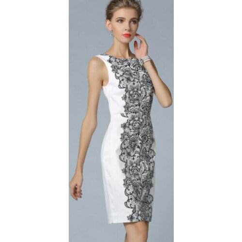 O-Neck Summer Dress Women White Plus Size dress Office Lady Mini Party Slim Wear Fashion High Quality Clothing Free Shipping