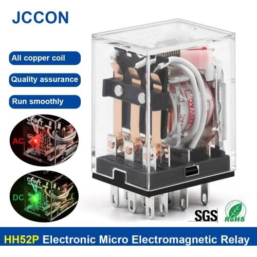 1Pcs JZX-22F HH52P Electronic Micro Mini Electromagnetic Relay 11PIN Coil DPDT 5A Socket Base AC220V DC24V AC36V
