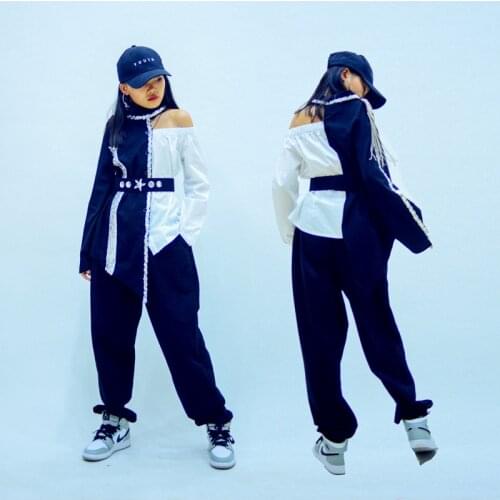 2021 Girls Hip-Hop Dance Costumes For Kids Catwalk Stage Outfits Hiphop Jazz Dance Costumes Street Dancing Wear Rave Clothes