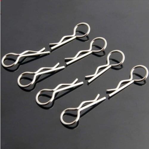 50 Pieces RC Car Black Metal Body Shell Clips Pins R Shape for Traxxas TRX4 1/10 RC Buggy RC Rock Crawler Vehicle Models