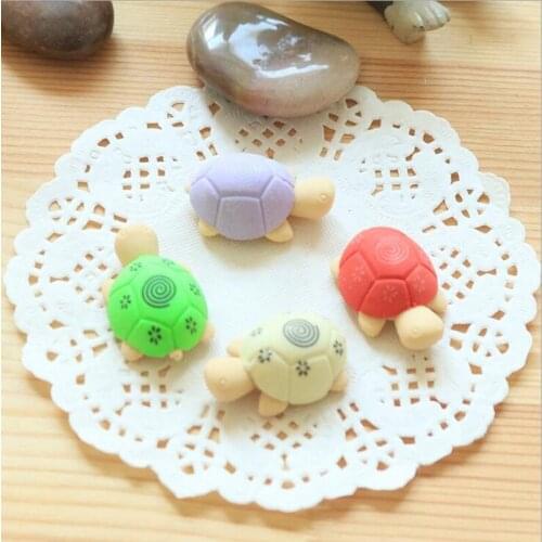 60 Pcs/lot Kawai turtle lovely animal cartoon eraser student gift school rewards toys Office school eraser