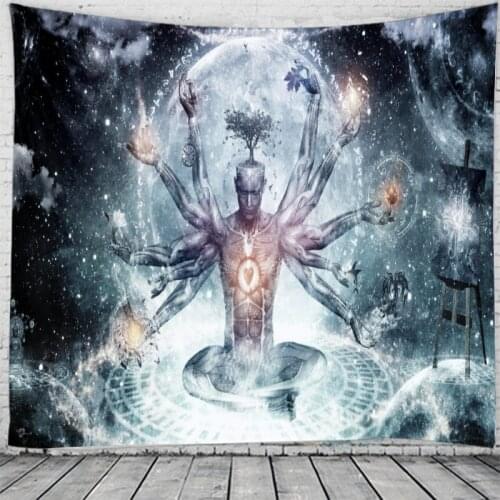 Mandala Abstract Pattern Wall Tapestry Tapestries Wall Hanging Flower Psychedelic Tapestry Wall Hanging Decor Halloween Deco