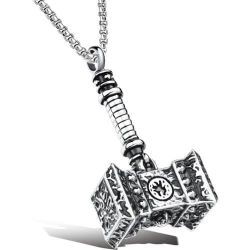HNSP Viking AXE Hammer Pendant Necklace For Men