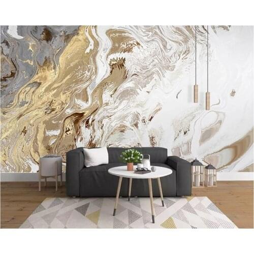 Beibehang Customized golden gold foil landscape TV sofa background New Chinese abstract light luxury papier peint wallpaper